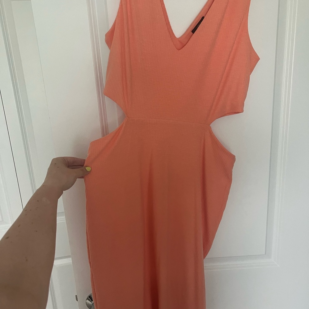AFRM Papaya Cutout Bodycon Midi Dress Size L